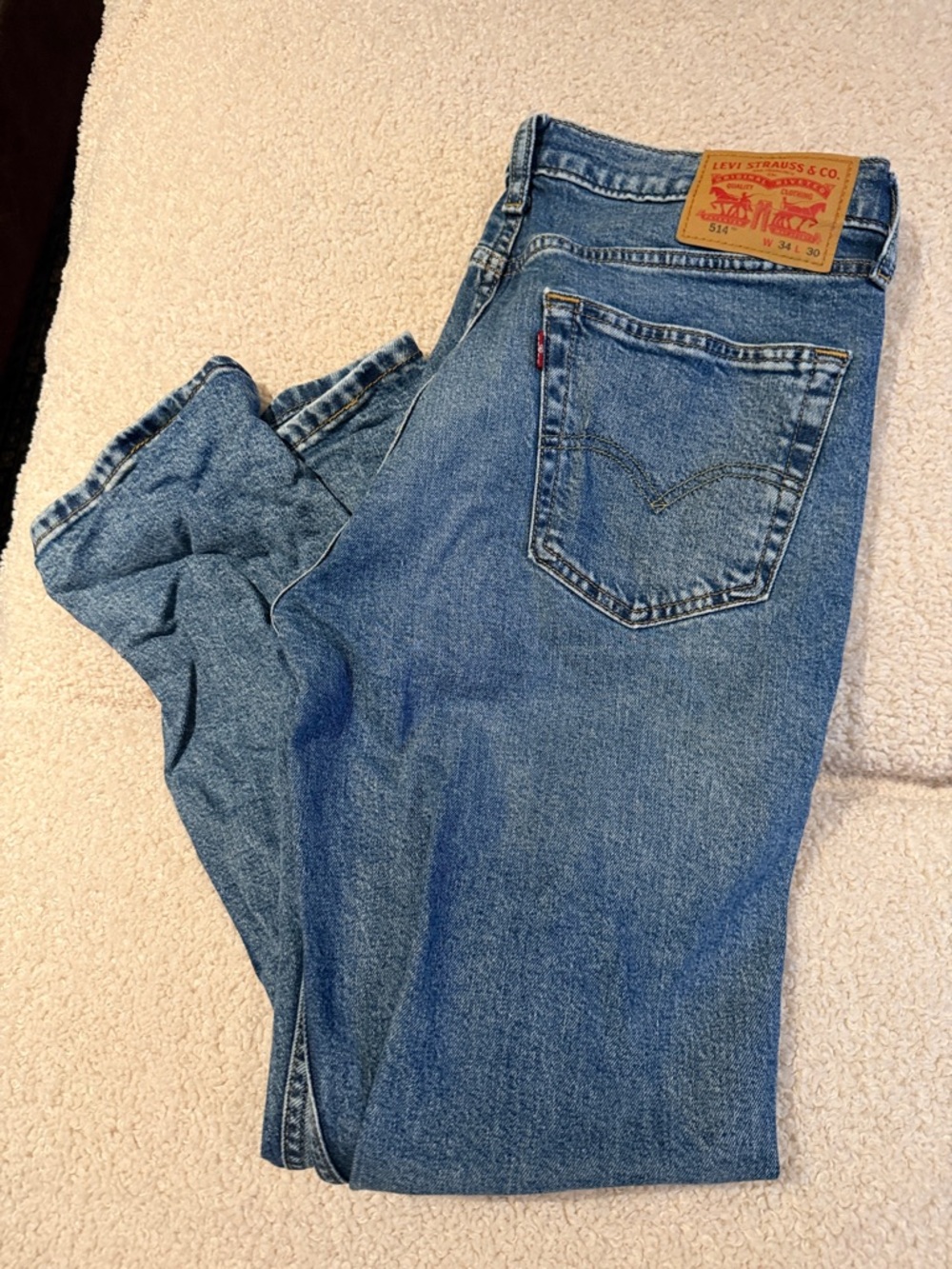 Levi's 514 (34-30) Medium Blue Straight Leg Jeans